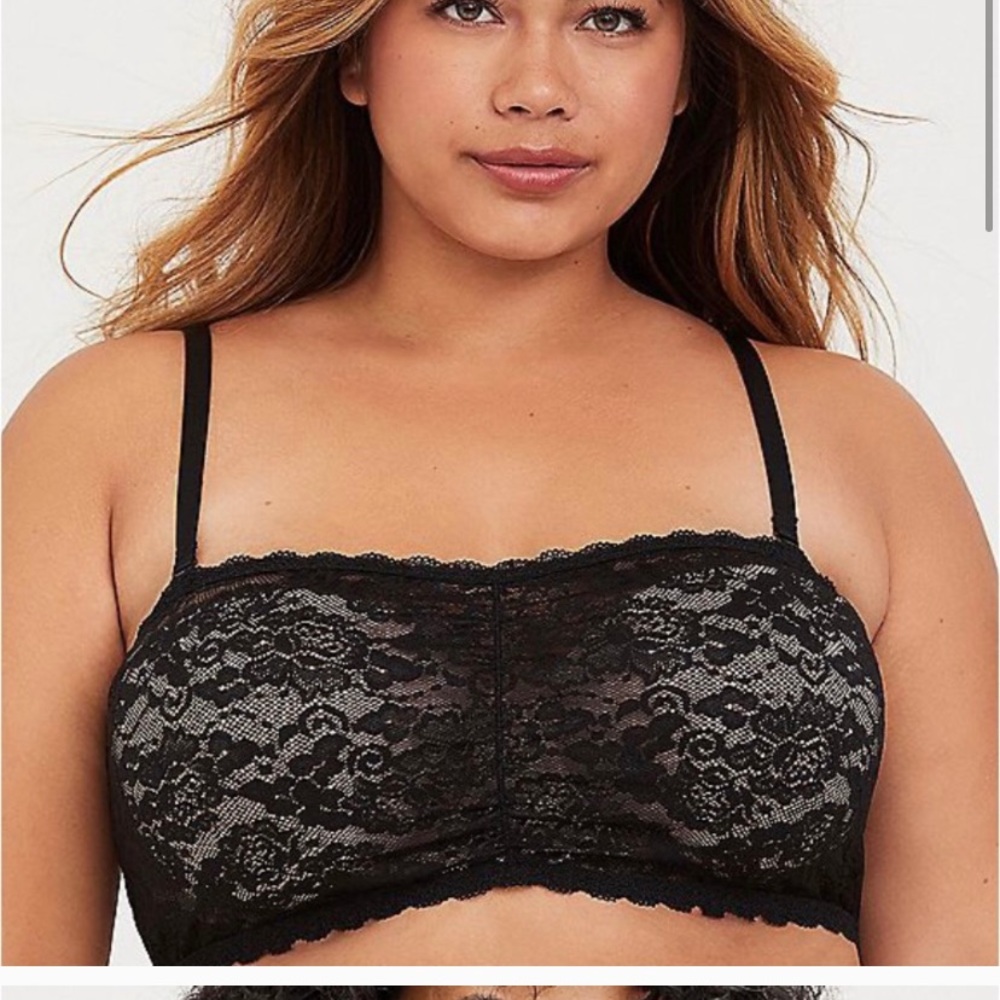 FINAL$Torrid black lace bandeau bralette